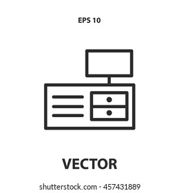 tv shelf line icon