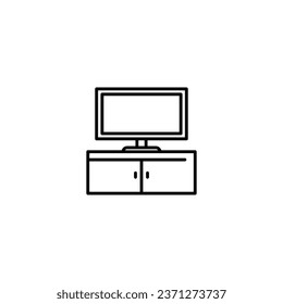TV shelf table icon vector illustration