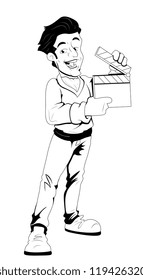 TV Shooting - Vector Character Illustration