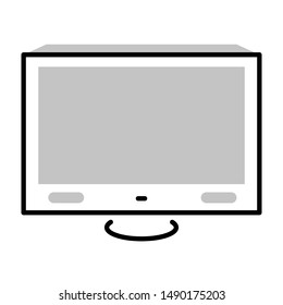 tv shop thin line vector icon