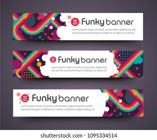 tv show broadcast funky neon vector abstract banner. Jazz, disco, party, graffiti, break dance festival. Print, video. identity.Elements set