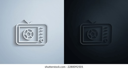 TV show, football paper icon with shadow effect vector illuistration design