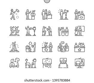 TV Shows Well-crafted Pixel Perfect Vector Thin Line Icons 30 2x Grid for Web Graphics and Apps. Simple Minimal Pictogram