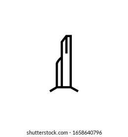 Tv side icon in linear, outline icon isolated on white background