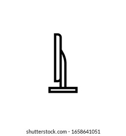 Tv side icon in linear, outline icon isolated on white background