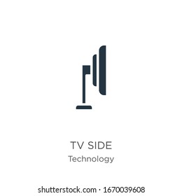 Tv side icon vector. Trendy flat tv side icon from technology collection isolated on white background. Vector illustration can be used for web and mobile graphic design, logo, eps10