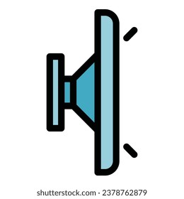 Tv side wall mount icon outline vector. Vesa display. Monitor control color flat