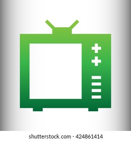 TV sign. Green gradient icon