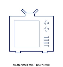 TV sign illustration. Vector. Flat style black icon on white.