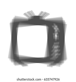 TV sign illustration. Vector. Gray icon shaked at white background.