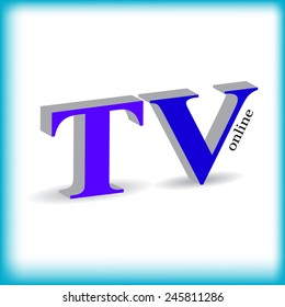 TV sign with shadow