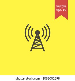 tv signal. tv signal icon. sign design. yellow background.