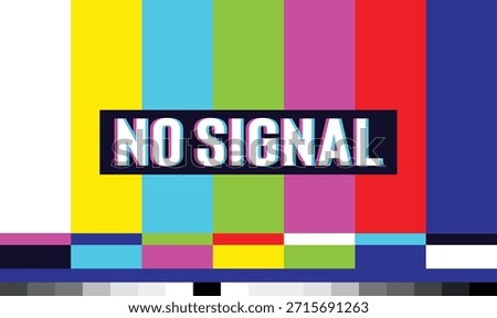  TV signal pattern. Television screen color error. Screen with distorted color lines and noise.