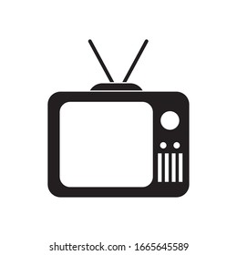 Tv silhouette style icon design, Television device gadget technology electronic video screen display and home theme Vector illustration