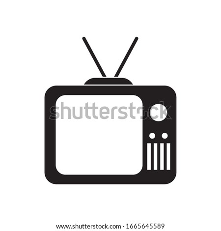 Tv silhouette style icon design, Television device gadget technology electronic video screen display and home theme Vector illustration