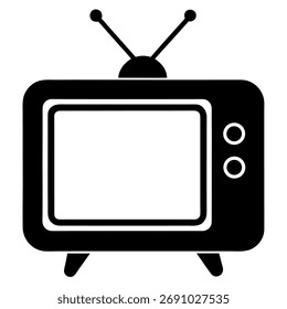 Vector de la silueta de la TV en el fondo blanco