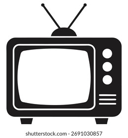 Vector de la silueta de la TV en el fondo blanco