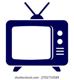 Vetor de silhueta de TV sobre fundo branco.