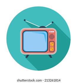 TV. Single flat color icon. Vector illustration.
