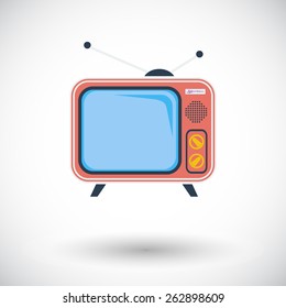 TV single. Single flat icon on white background. Vector illustration.
