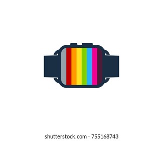 TV Smart Watch Icon Logo Design Element