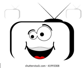 tv with smiley