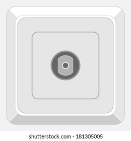 tv socket on grey background