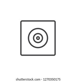 TV socket outline icon. linear style sign for mobile concept and web design. Antenna outlet for TV simple line vector icon. Symbol, logo illustration. Pixel perfect vector graphics