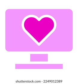 tv solid pink valentine illustration vector and logo new year icon perfect. Icon sign from modern collection for web. Nice design perfect.