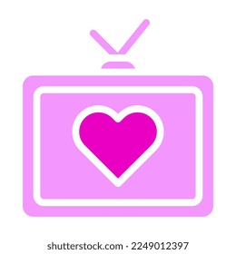 tv solid pink valentine illustration vector and logo new year icon perfect. Icon sign from modern collection for web. Nice design perfect.