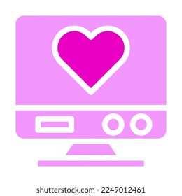 tv sólido rosa valentina ilustración vector y logotipo icono de año nuevo perfecto. Signo de icono de la colección moderna para la web. El diseño es perfecto.