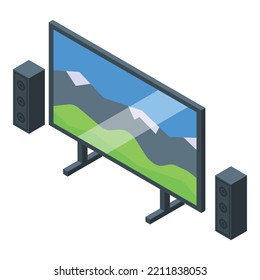 Tv Sound System Icon Isometric Vector. Home Speaker. Music Cinema