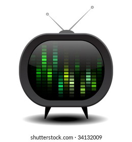tv with sound wave