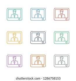 TV speaker icon white background. Editable line TV speaker icon from media. Trendy TV speaker icon for web and mobile.