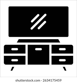Tv Stand Icon Element For Design