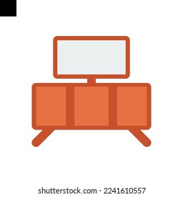 tv stand icon logo flat style vector
