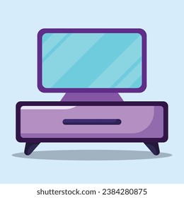 TV stand icon. Subtable to place on hotel, interior, etc.