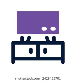 tv stand icon. vector dual tone icon for your website, mobile, presentation, and logo design.