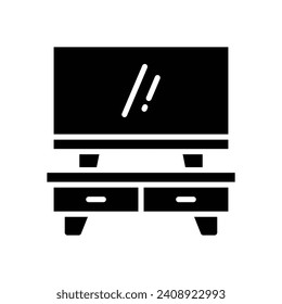 tv stand icon. vector glyph icon for your website, mobile, presentation, and logo design.