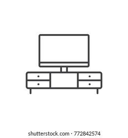 Tv stand line icon.