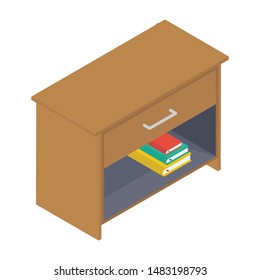 Tv stand on white background 
