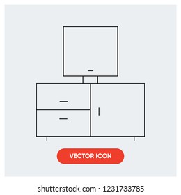 tv stand vector icon