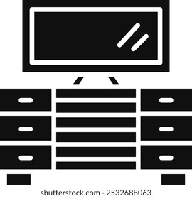 TV Stand Vector Illustration Detailed Icon