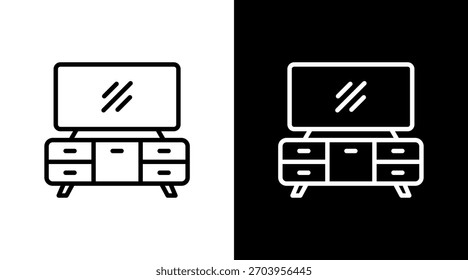 Soporte de televisión Blanco Icon Set Design