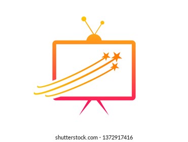 TV star concept logo