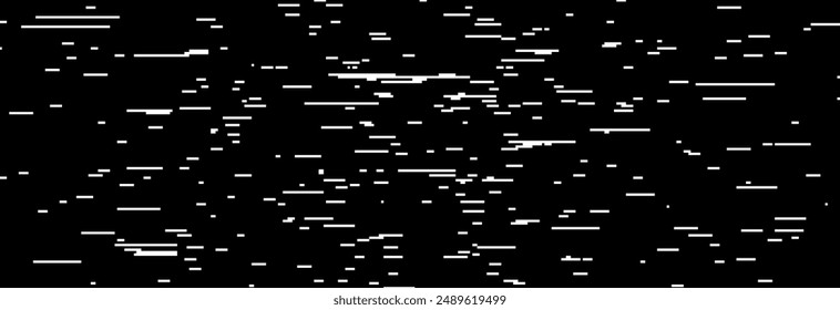TV static noise texture. Glitch vhs pixel noise wallpaper. Random interference signal concept. Black and white rippled video tape background. Image distortion distressed backdrop effect. Vector