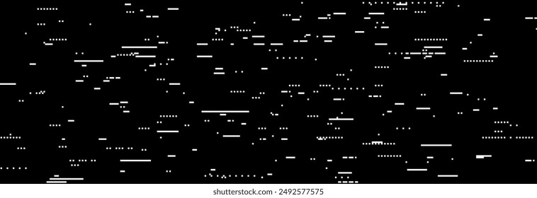 FONDO DE PANTALLA de ruido estático de TV. Textura de ruido de píxeles vhs Glitch. Concepto de señal de interferencia aleatoria. Video Blanco negro ondulado Imagen distorsionada efecto de fondo angustiado. Vector