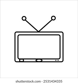 Vector de contorno de icono de stock de televisión 
