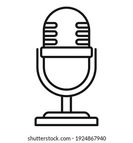 Tv studio microphone icon. Outline tv studio microphone vector icon for web design isolated on white background