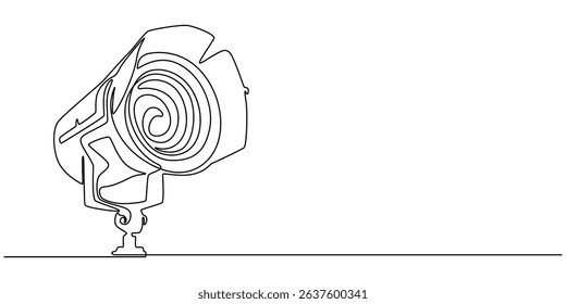 TV studio spot light continuous one line drawing, Spotlight Drawing, Spotlight, Light